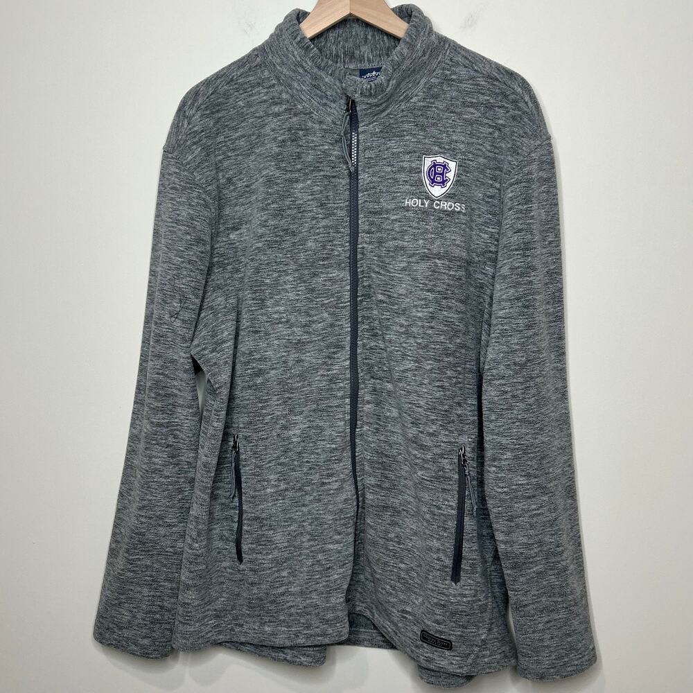 Holy Cross Gray Full-Zip Fleece Jacket Size XL Charles River Apparel Crusaders